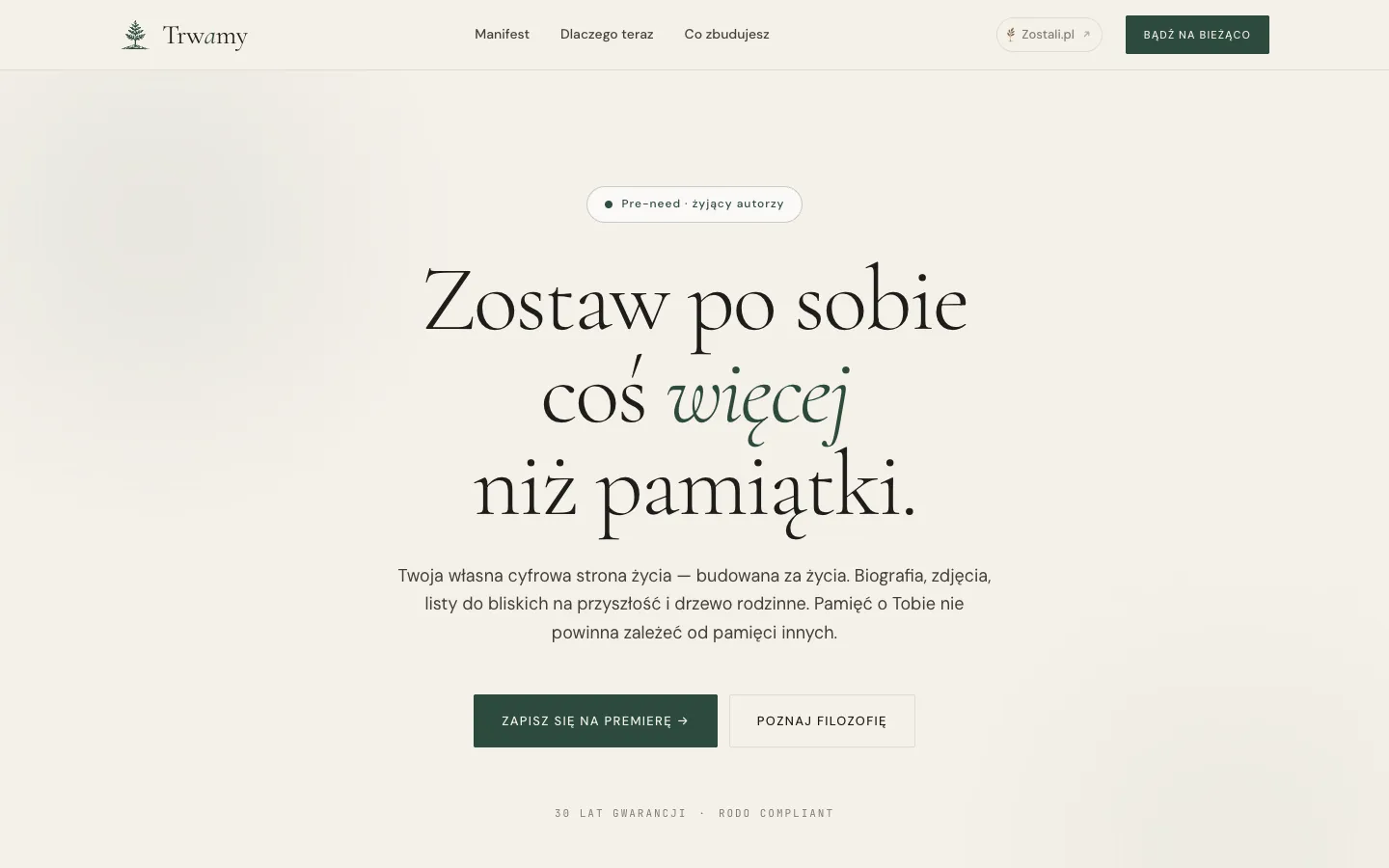 Zrzut ekranu strony Trwamy.pl